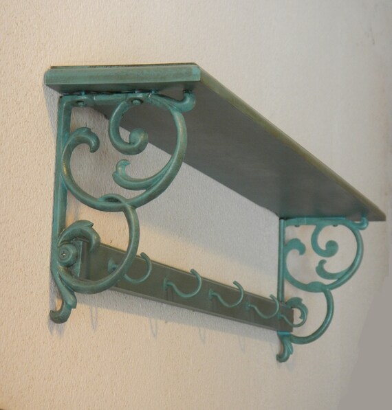 Upcycled Vintage Shelf with Metal Scroll by ReconstructedHome