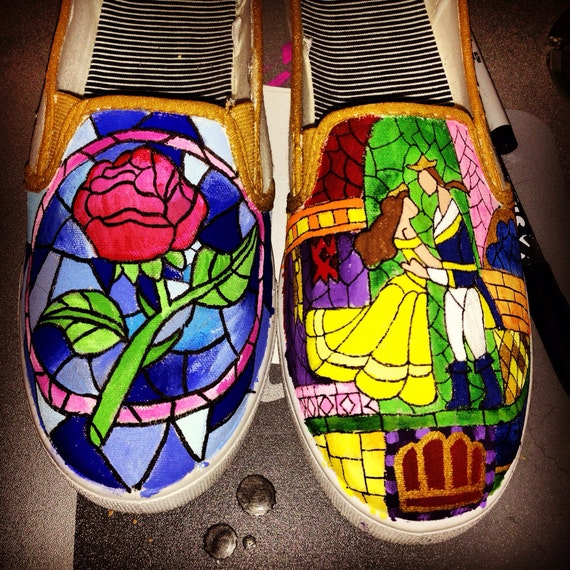 Beauty and the Beast Shoes by ScootShoes on Etsy