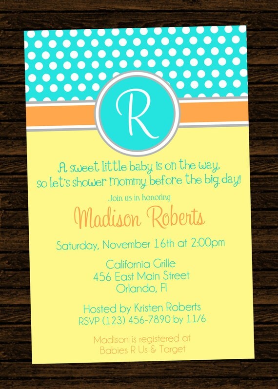 Items similar to Custom Baby Shower Invitations - DIY Printable File on ...