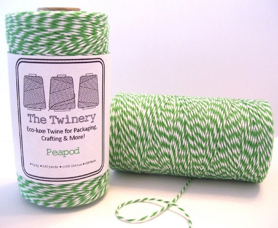 Peapod Green Bakers Twine - Twist - 240 Yards Spool - Craft Packaging Party Supplies Il_570xn