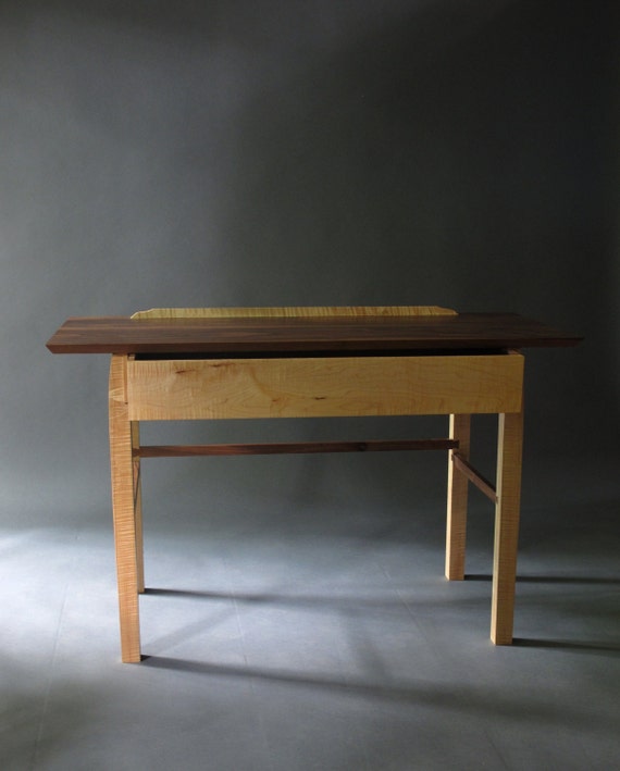 Writing Desk with Drawer Handmade Custom Wood by MokuzaiFurniture
