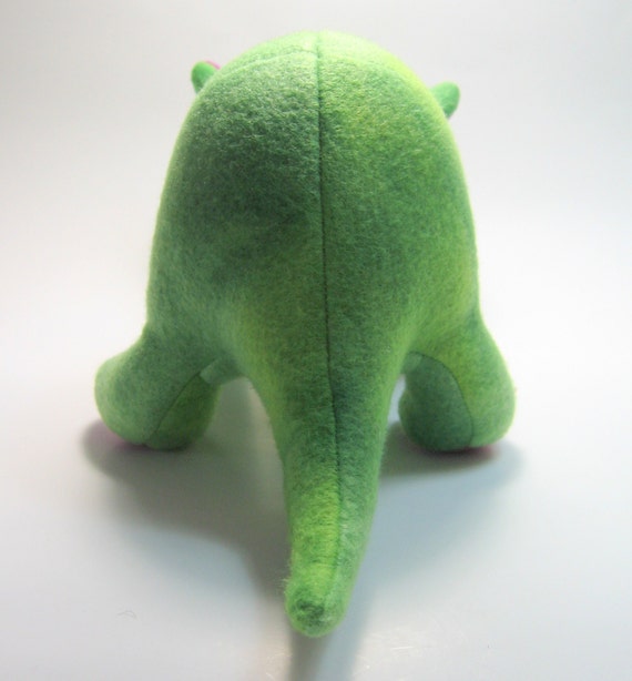 Lester the Aardvark stuffed animal fleece green purple