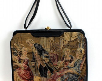 Vintage 1950s Purse Soure Victorian 3D Designer Handbag Mad Man Collectible Garden Party Rockabilly Retro Dress Designer VLV