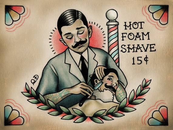 barber and patron tattoo print barber and patron tattoo print