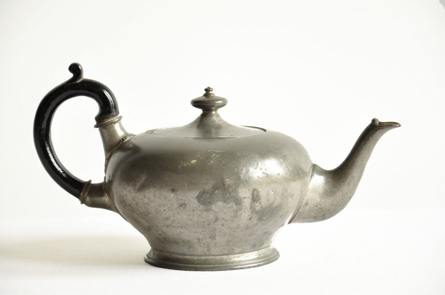 Victorian Era Pewter Teapot Atkin Brothers by thelittlebiker