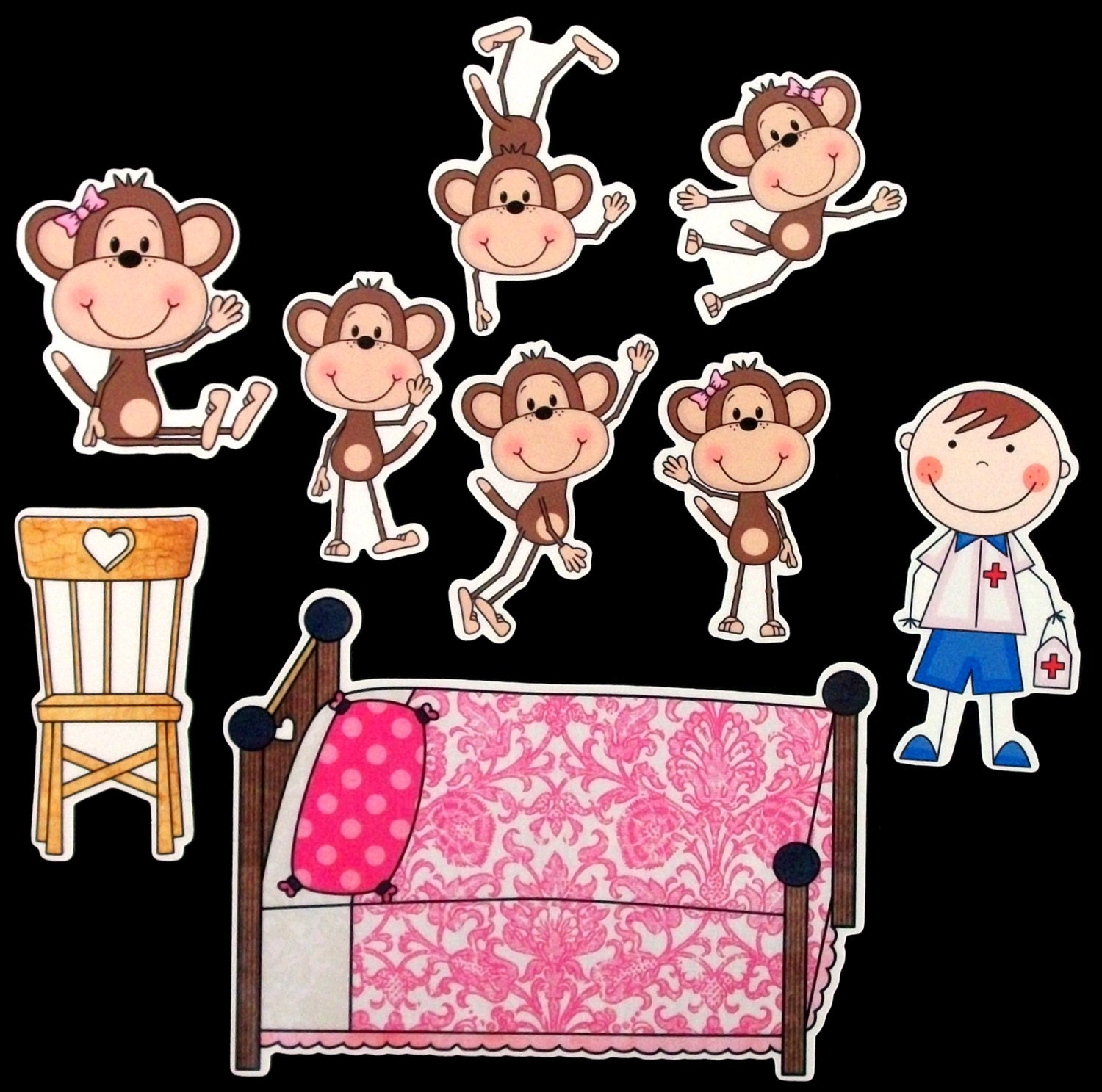 five little monkeys jumping on the bed