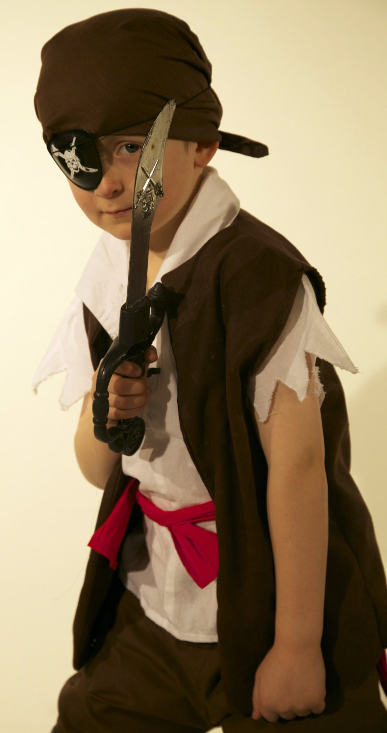 Boys Pirate costume handmade in all sizes