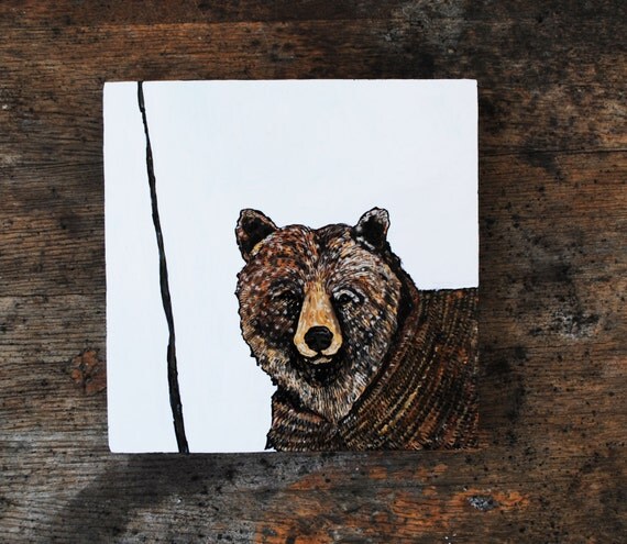 Items similar to Grizzly Bear Art. Fine Art. Painting. Oil Painting