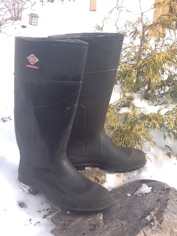 Vintage Red Ball Rubber Chore Boots Mens Size 6 Women's 8