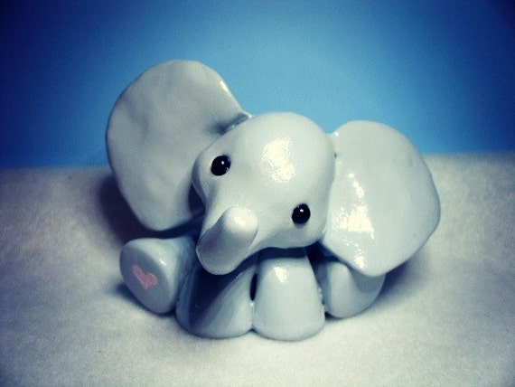 Elephant polymer clay ring holder