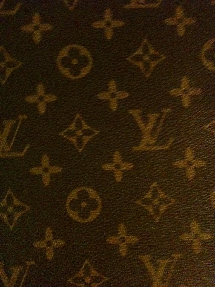 Louis Vuitton inspired Vinyl Fabric... Choc Brown Gold