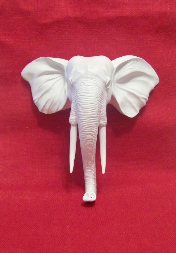 Faux Taxidermy ElephantPainted Wall ArtSafari Decor