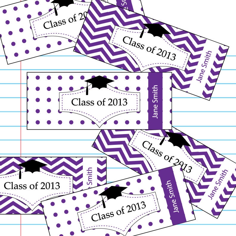 Graduation Cap Hershey Candy Bar Wrapper Labels Graduation