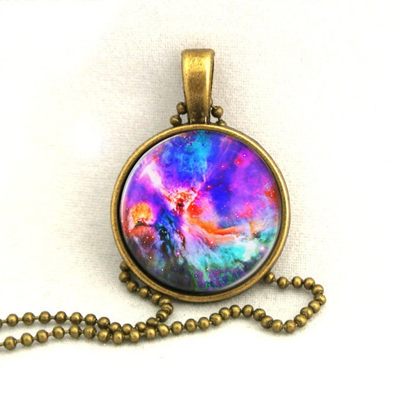 10% SALE Necklace Trifid Nebula, Galaxy Jewelry, Universe, Space, Pendant Necklaces,Constellation,Gift For Her