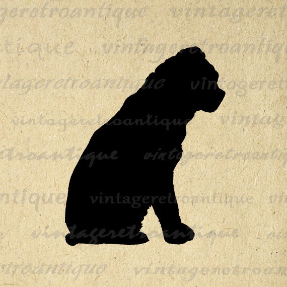 Printable Dog Silhouette Digital Image by VintageRetroAntique