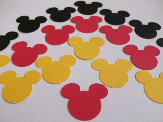 Mickey Mouse Heads Yellow Black and Red 100 count by OWLcrafting