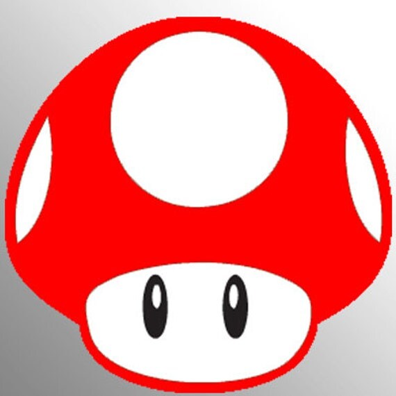 Super Mario Inspired Mushroom Two Color Decal