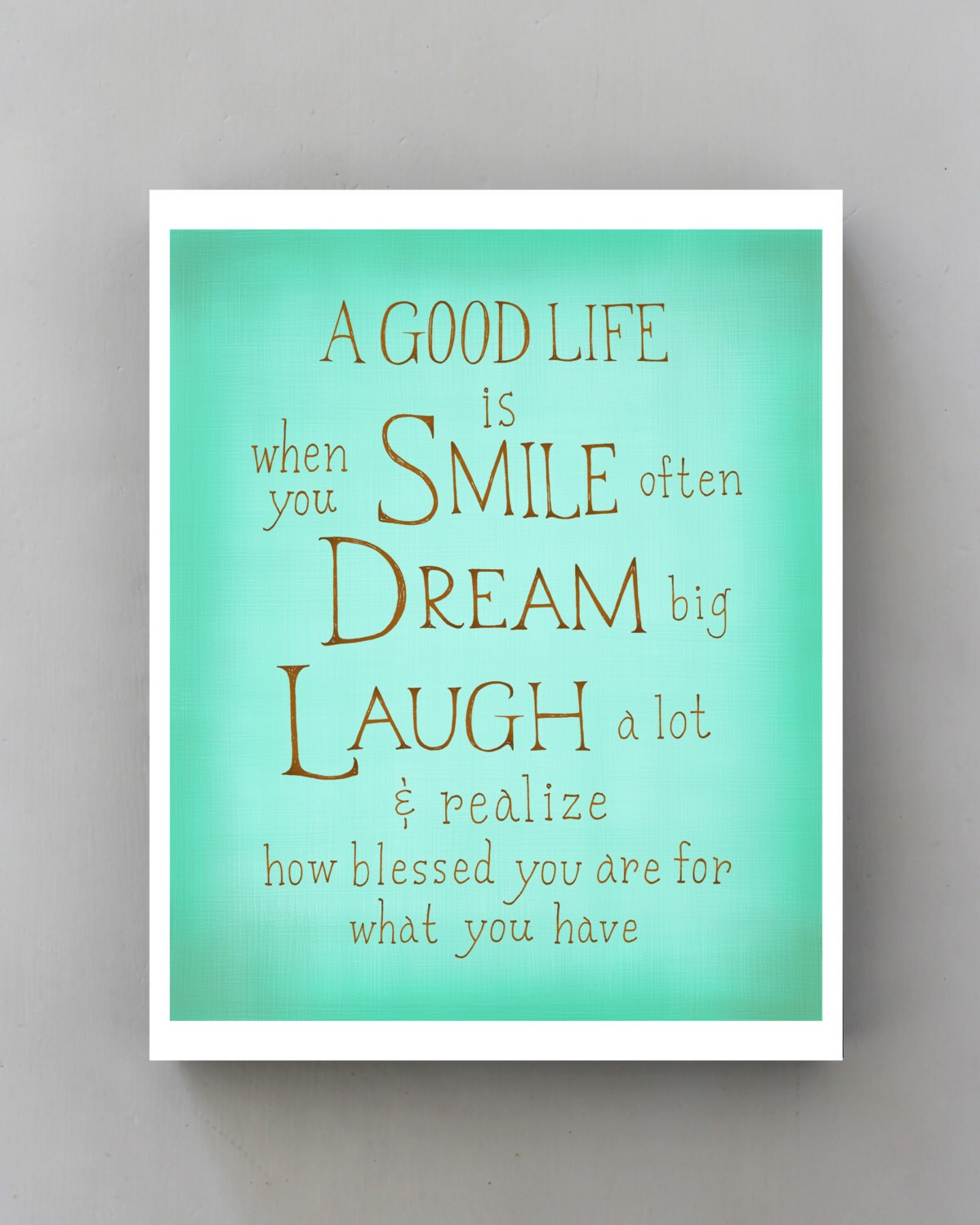 Smile Dream Laugh Inspirational Quote Poster Typographic