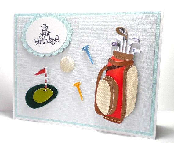 Golf Happy Birthday Card Greeting Card Golfing Golf Balls