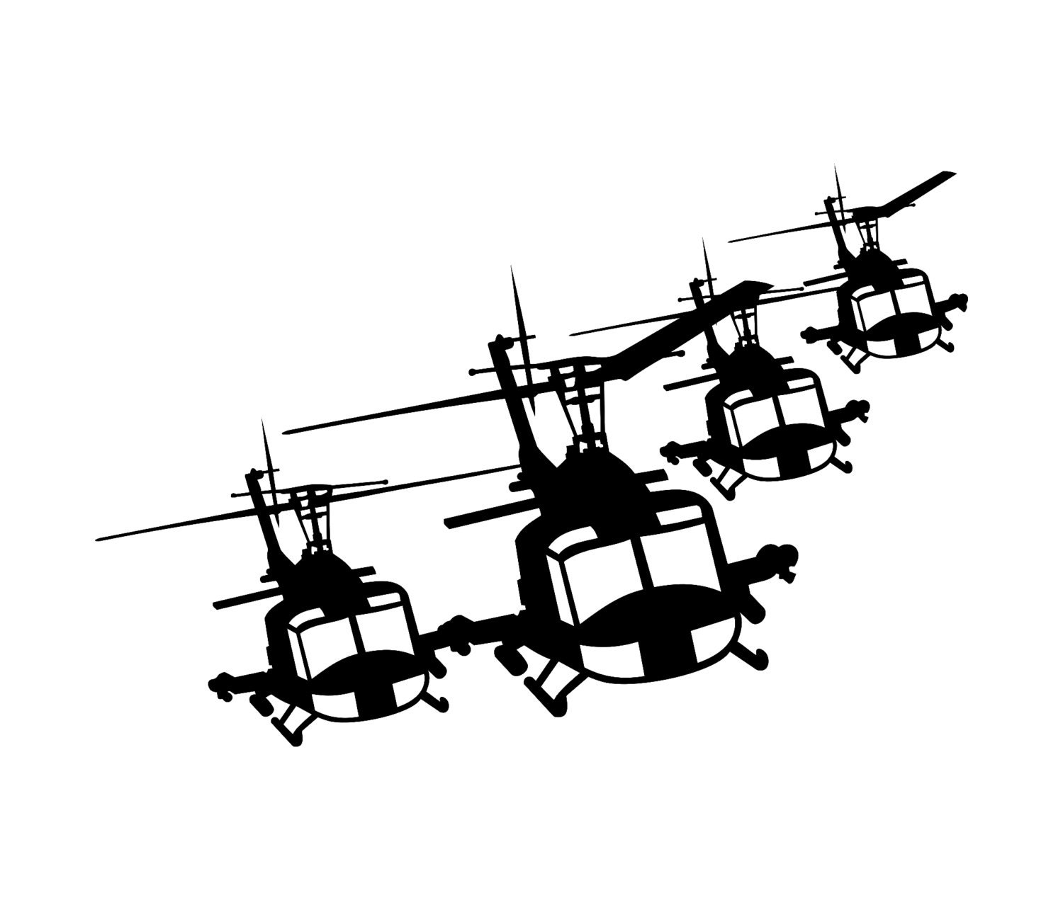 Вертолет военный в векторной графике