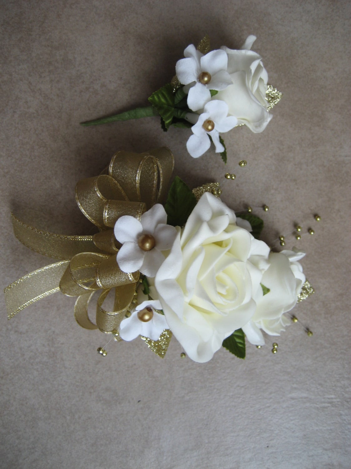 50th Anniversary Corsage and Boutonniere Set