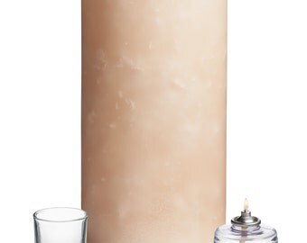 Luminary Candle in Champagne, 6" x 12"