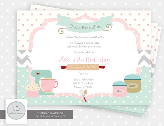 Baking Party Invitation Il_570xn