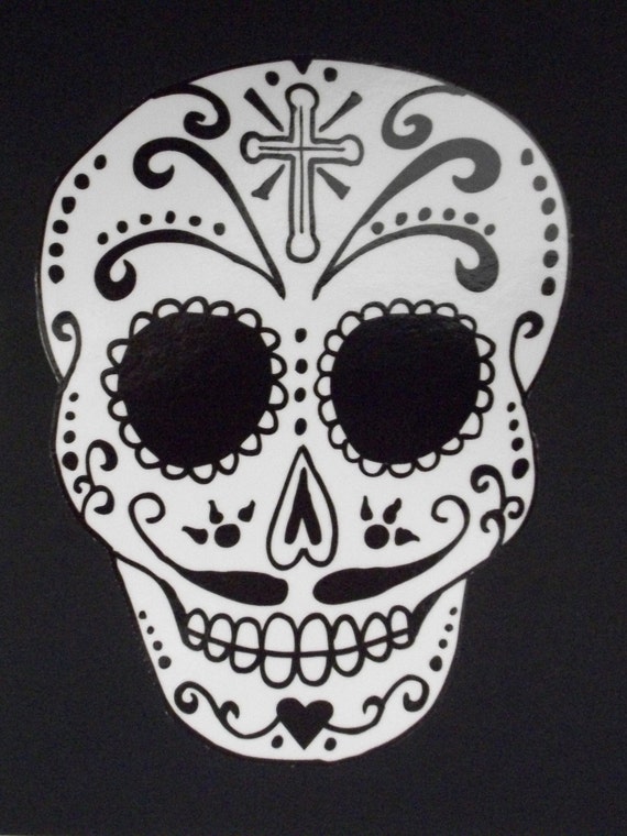 Day of the Dead Art Catrin Sugar Skull Car Sticker. by CalacaJoy