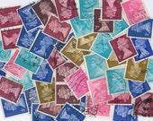 Vintage Postage Stamps Scrapbooking Supplies Embellishments Queen Elizabeth ll