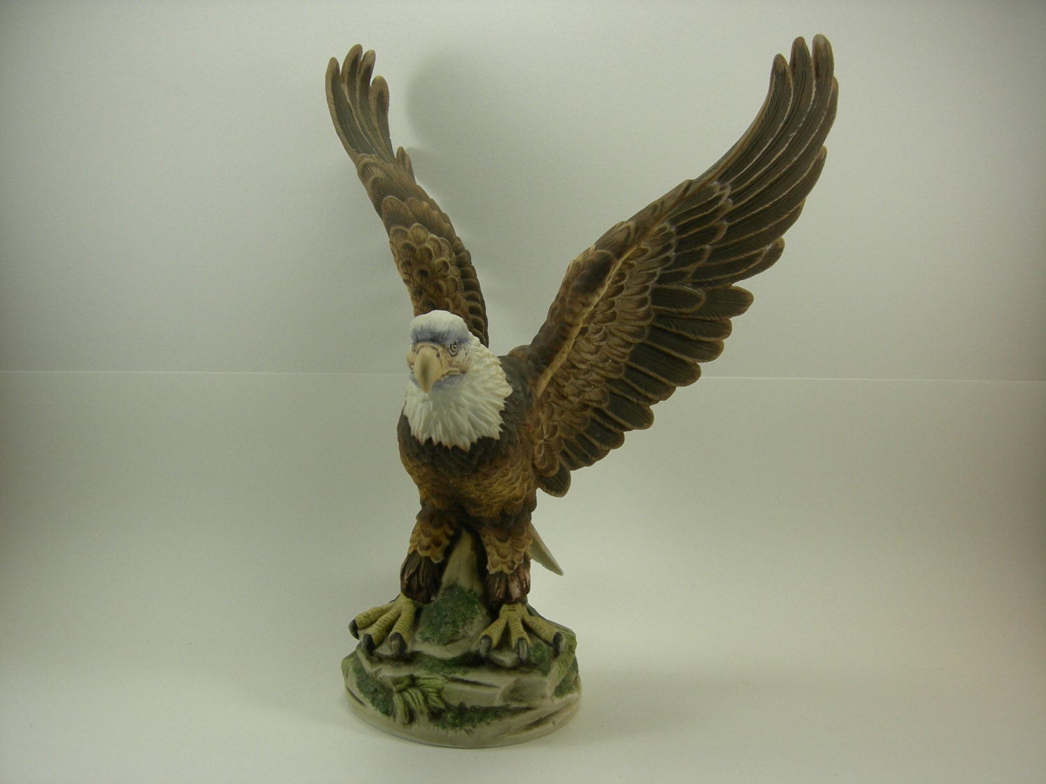 Vintage Porcelain Bald Eagle Statue by Sadek Designed by
