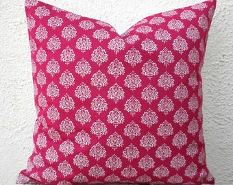 White - Set of 2 Sanganeri Block Print Pillow Covers 20