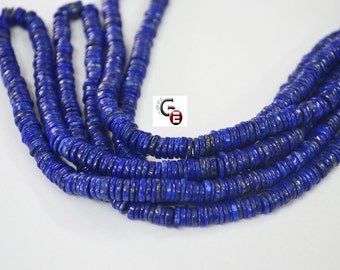 AAA Lapis Heishi Cut Tyre Beads Size : 6-8 mm 16 inch Strand