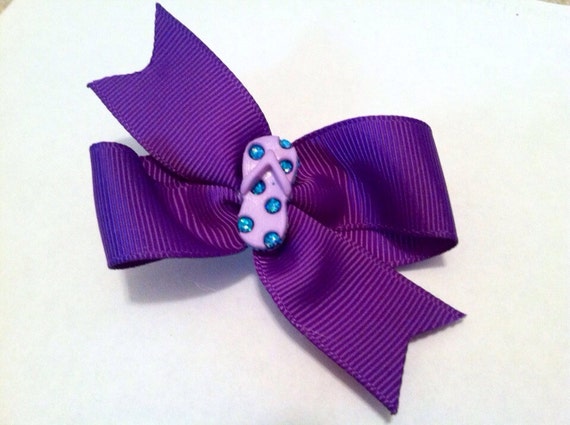 Bright Purple Flip Flop resin bow 3