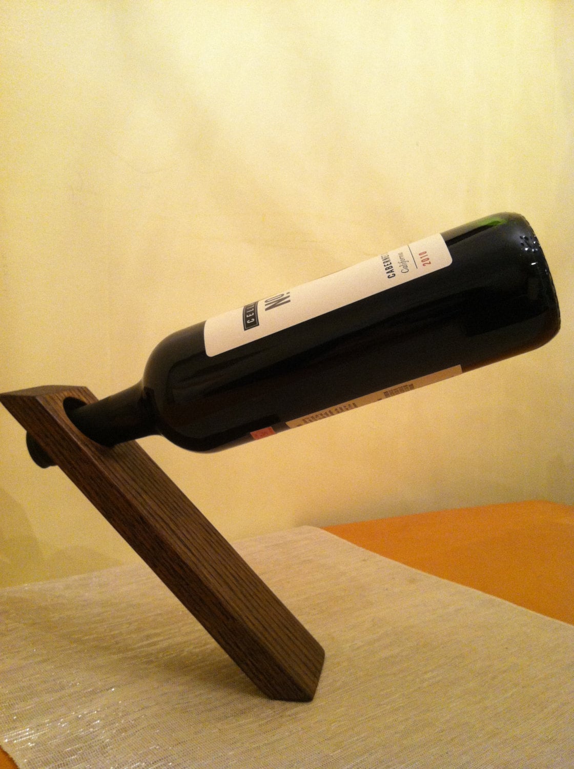 Wooden Balancing Wine Bottle Holder Wine Is by SoulfulSimplicity