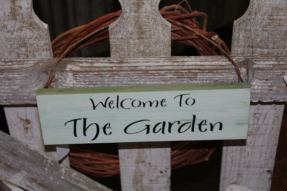 Items similar to Welcome to the Garden - Garden Sign on Etsy