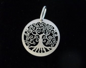 Tree of Life Charm: 20mm Sterling Silver Laser Cut Pendant Charm