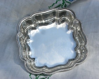 Bowl - Silver Plate - Square - Prill Silver Co - Vintage