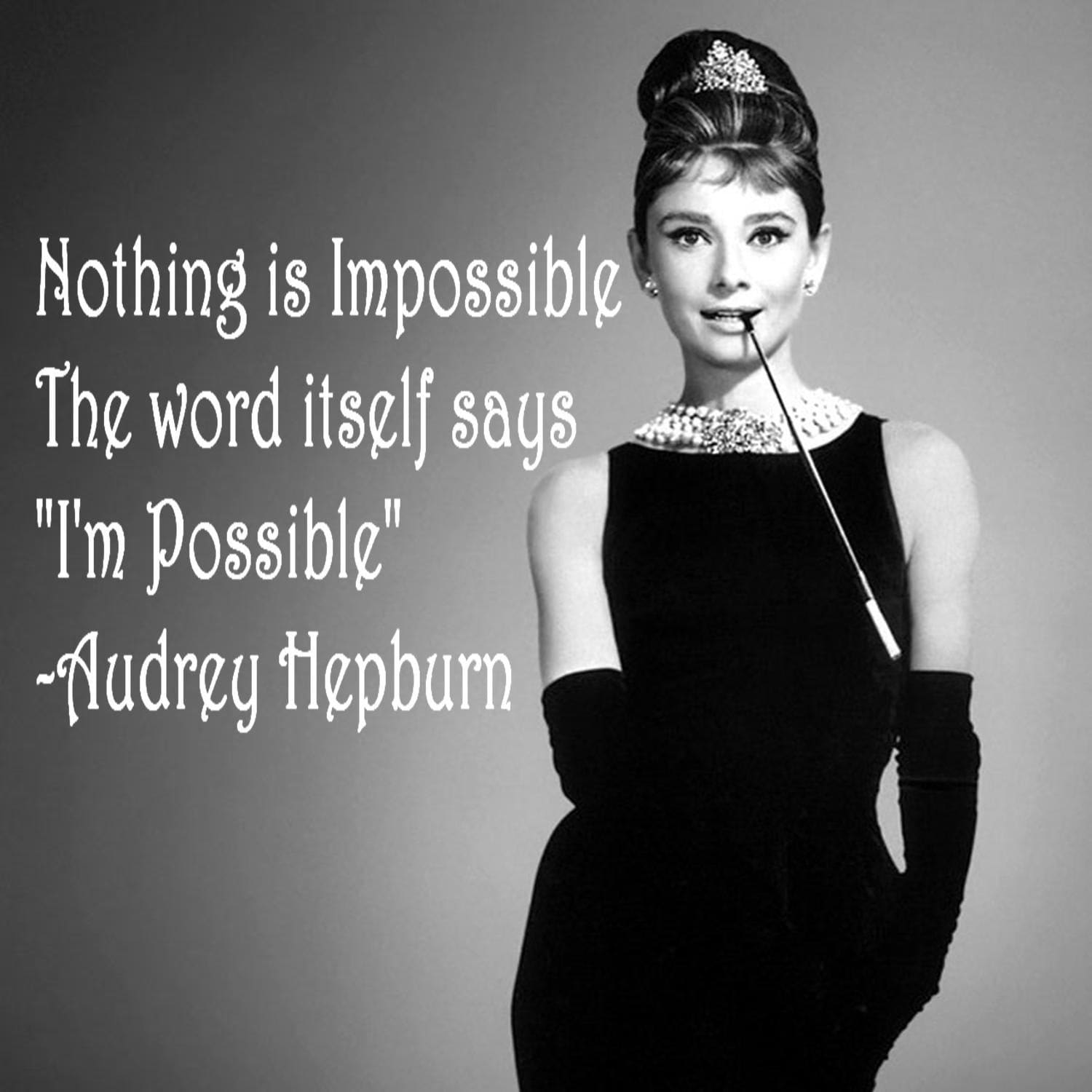 8x8 Faux Canvas Audrey Hepburn Quote