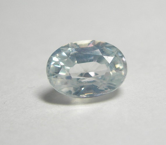 Natural White Zircon Oval Faceted Gemstone 1.85 ct 8 x 6 mm