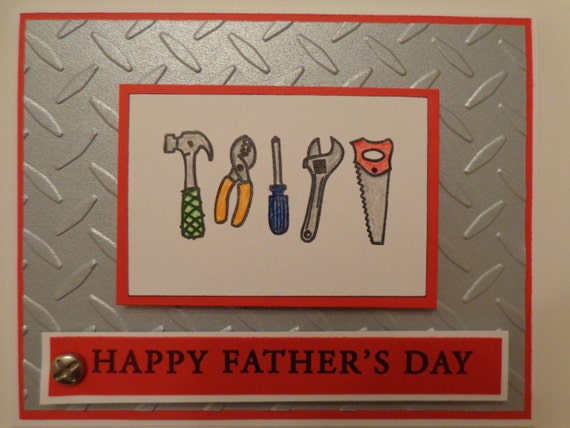 Handmade Father's Day Card With Tools Dad's Day Card