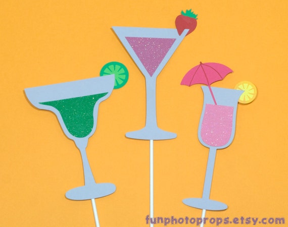 Drinks Photo Booth Prop Collection - 3 Piece Cocktail Photobooth Set - Photobooth Props Il_570xn