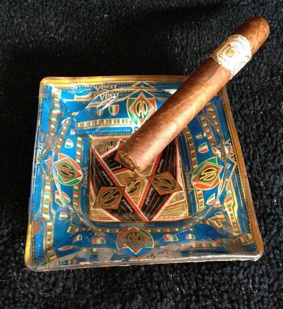 Small Glass Cigar Ashtray customized with by BlueHeelerRarities