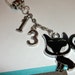 Silver 13 with black cat charm necklace on Silver chain- chain 16.5 inches, made by me