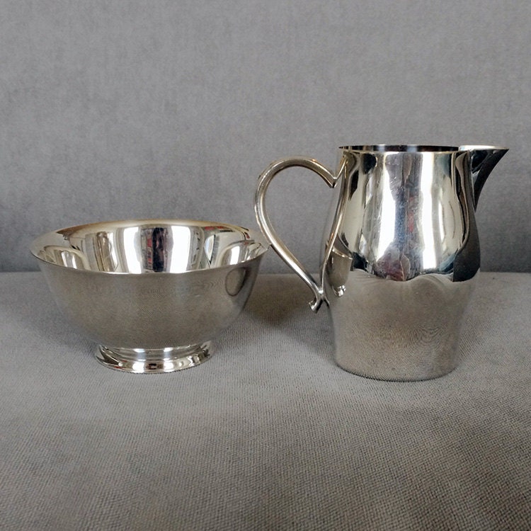 Oneida silverplate creamer and sugar bowl by MidCenturyBrooklyn