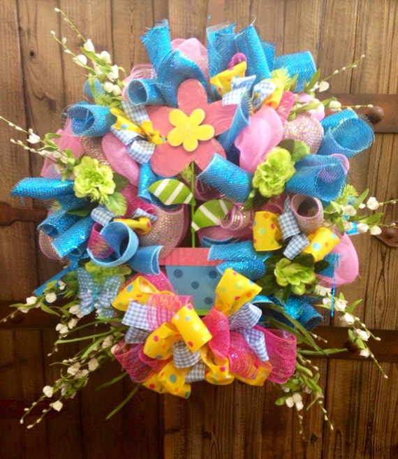 Metal Flower pot wreath