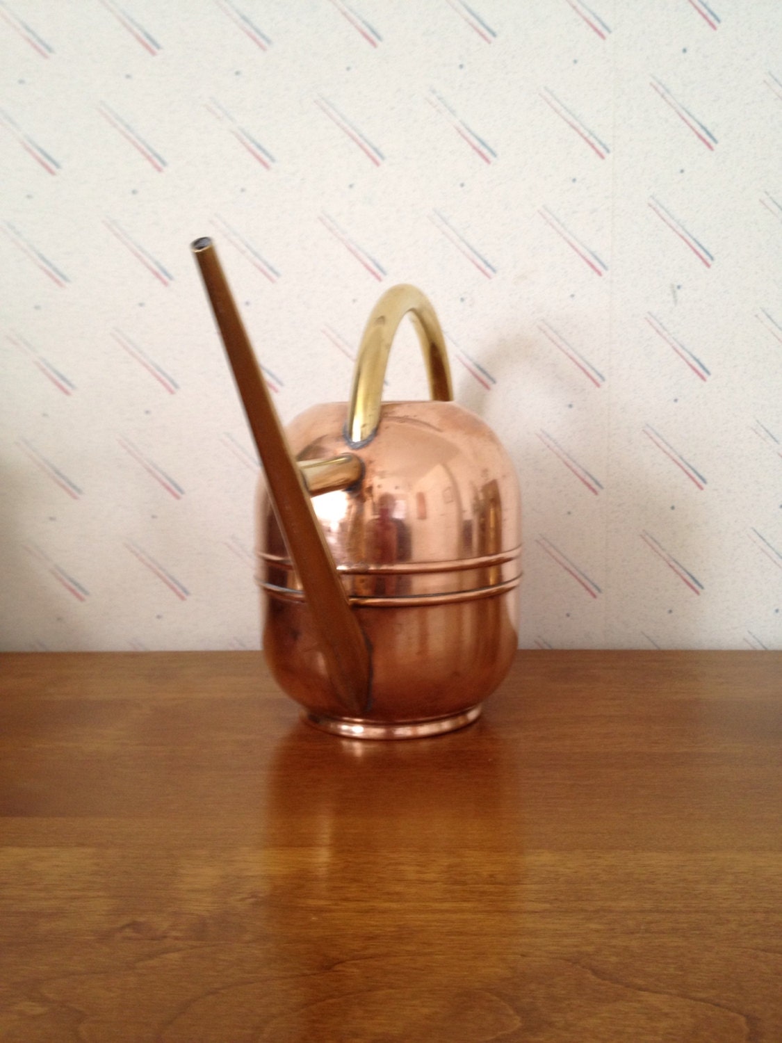 Vintage Art Deco Chase Copper and Brass Watering Can 1930s