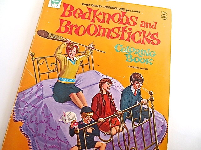 1971 Coloring Book BEDKNOBS AND BROOMSTICKS Angela Lansbury