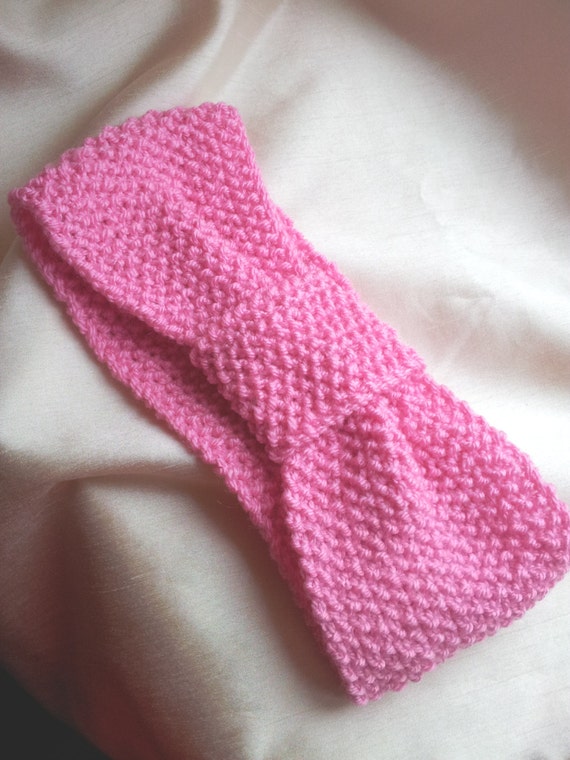 HandmadeLittleCreations Hand Knitted Wide Stylish Headband/ Earwarmer In Gorgeous Candy  Pink