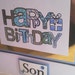 Handmade Card - Happy Birthday Son - Hand Stamped and Water Coloured