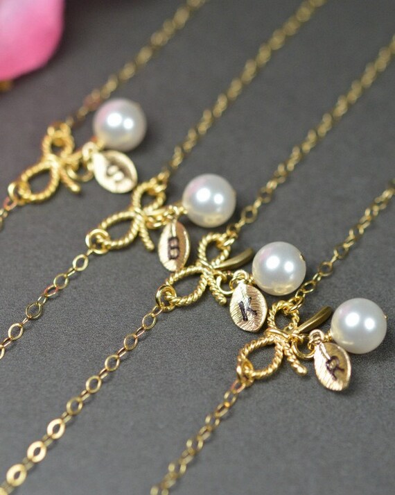gold bridesmaid or  the Bridesmaid Tie gift Silver au   bracelets, bracelet Bow Knot gifts,